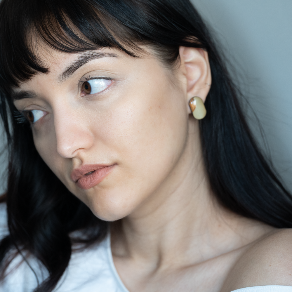 Cercei din lemn pictați manual - Dreamy canvas #6