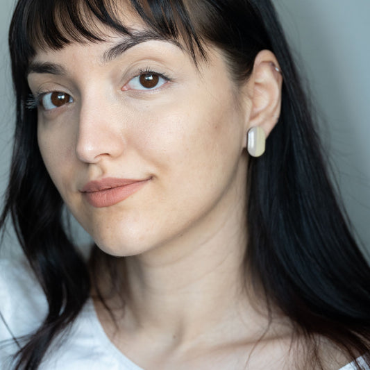 Cercei din lemn pictați manual - Dreamy canvas #5