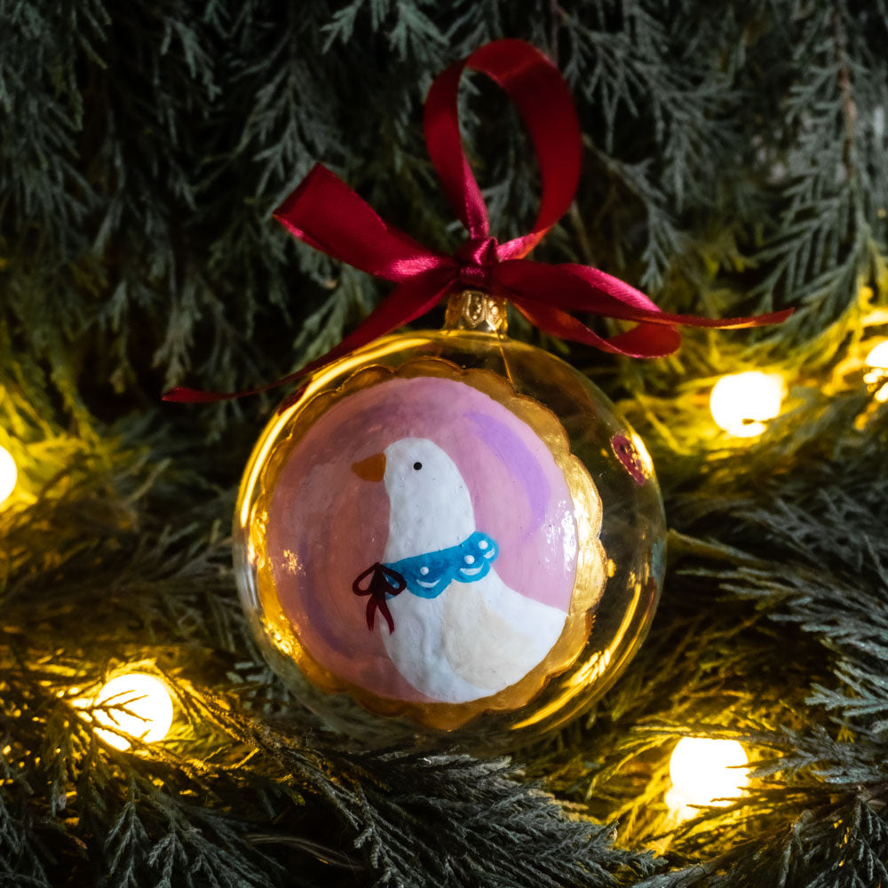 Glob de sticlă pictat manual- Silly Goose