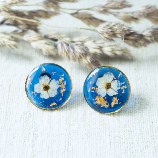 Cercei handmade cu flori naturale- Voalul Miresei #2