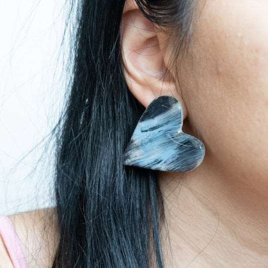 Cercei Inimi - pictați manual