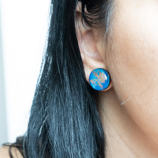 Cercei din lemn pictați #4