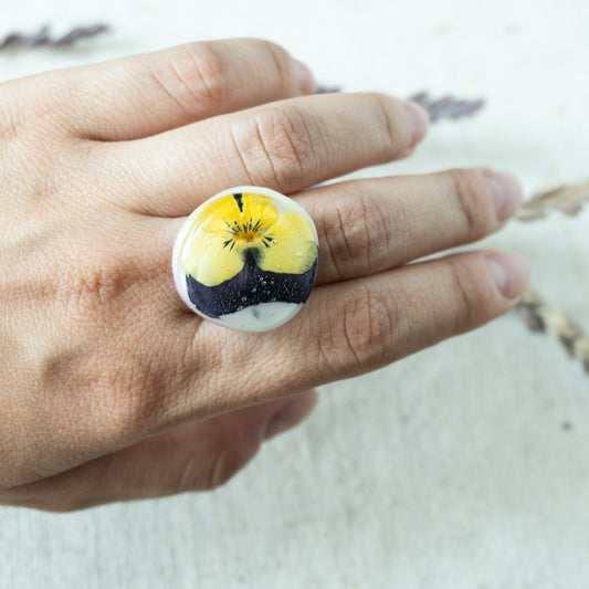 Inel cu floare naturală #5