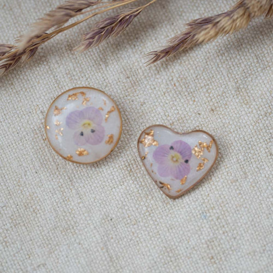 Cercei handmade- Flori naturale de ventrilică