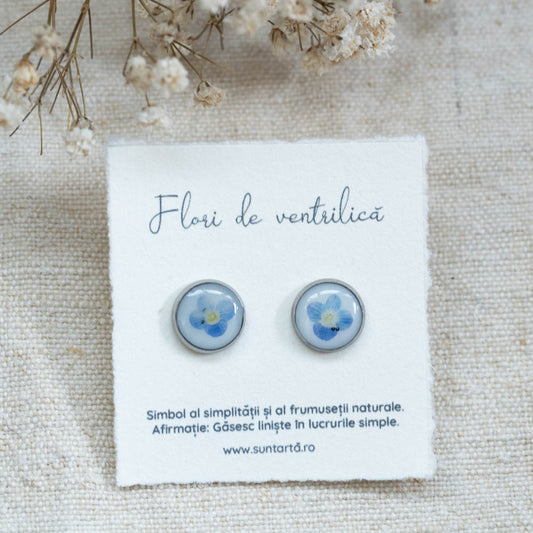 Cercei cu flori naturale de ventrilică