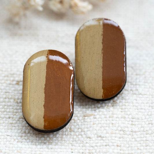 Cercei din lemn pictați manual - Dreamy canvas #3