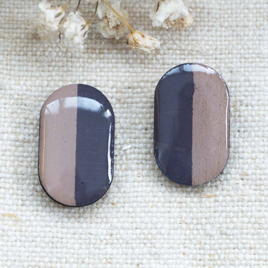 Cercei din lemn pictați manual - Dreamy canvas #4