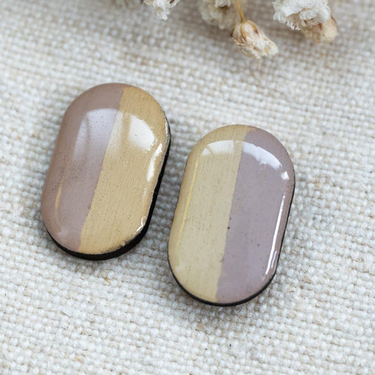 Cercei din lemn pictați manual - Dreamy canvas #5