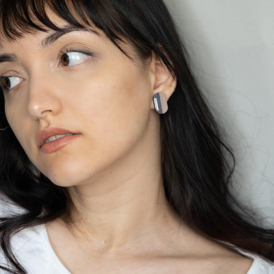 Cercei din lemn pictați manual - Dreamy canvas #4