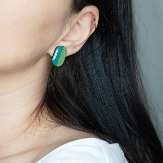 Cercei din lemn pictați manual - Dreamy canvas #2