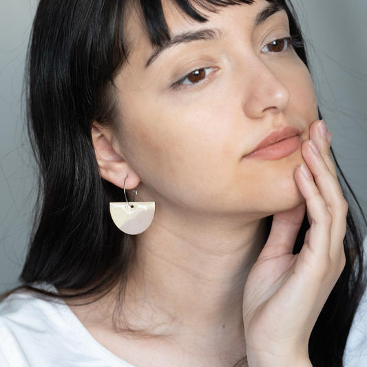 Cercei din lemn - Semicerc no.3