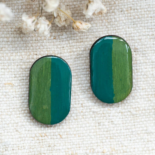 Cercei din lemn pictați manual - Dreamy canvas #2