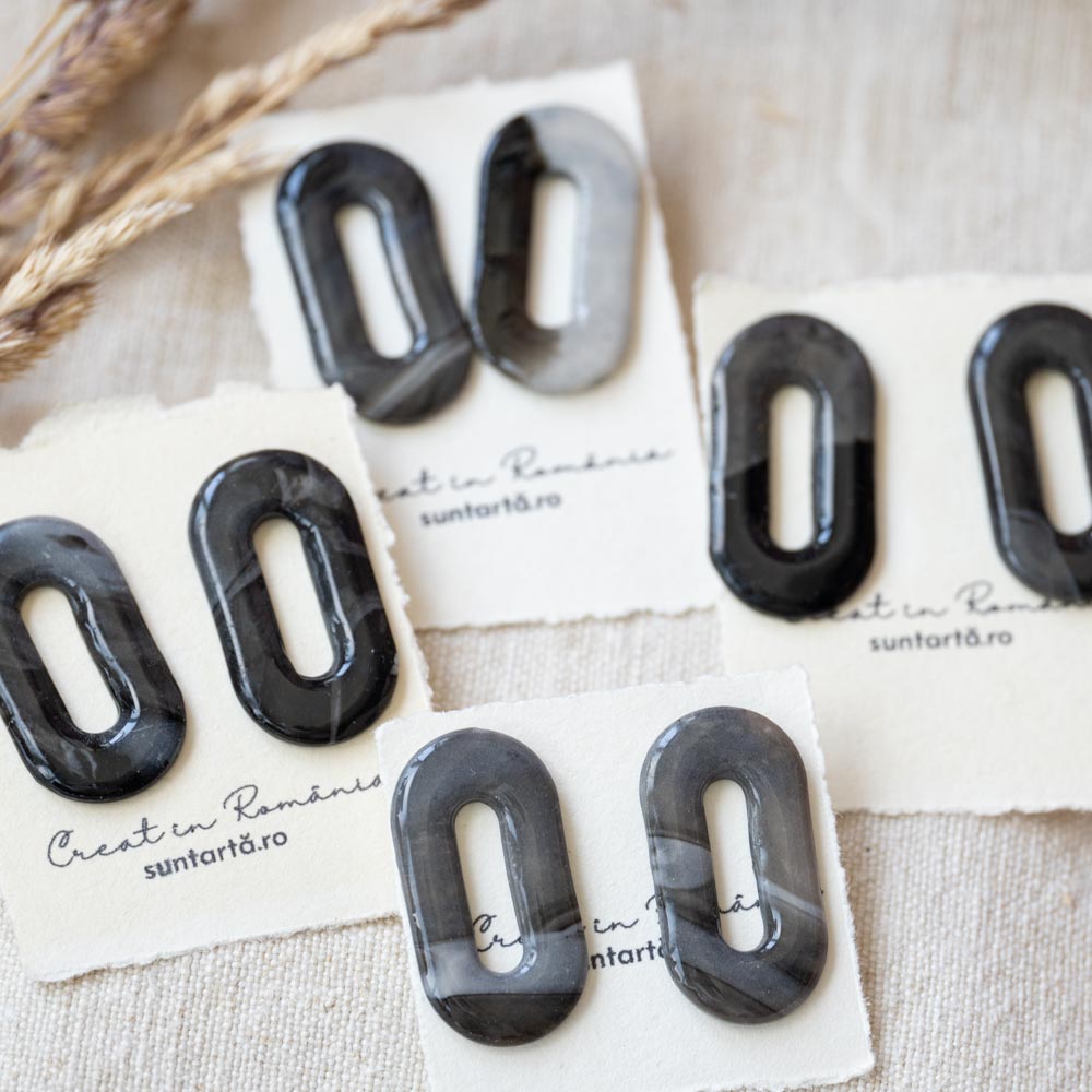 Cercei handmade statement ovali