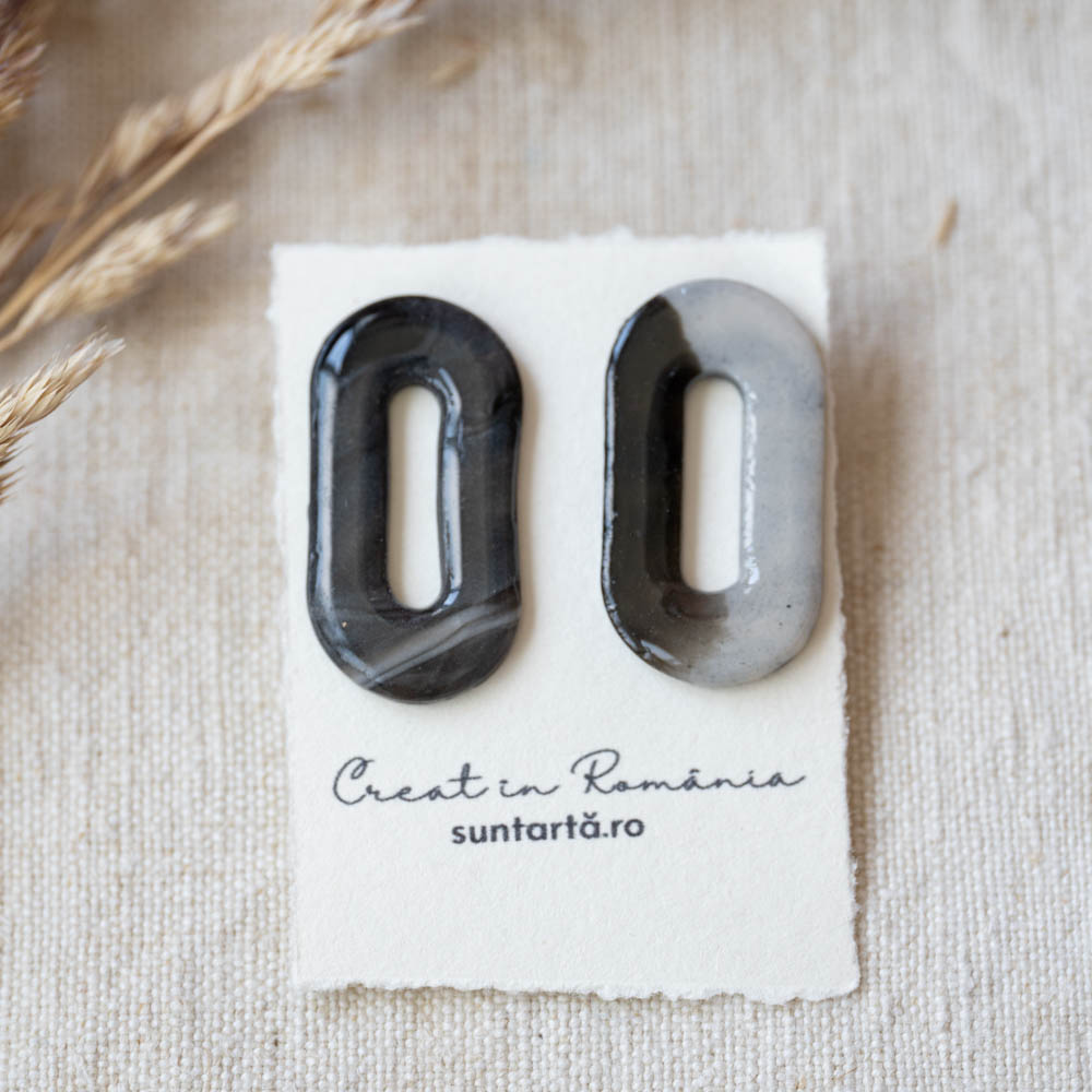 Cercei handmade statement ovali