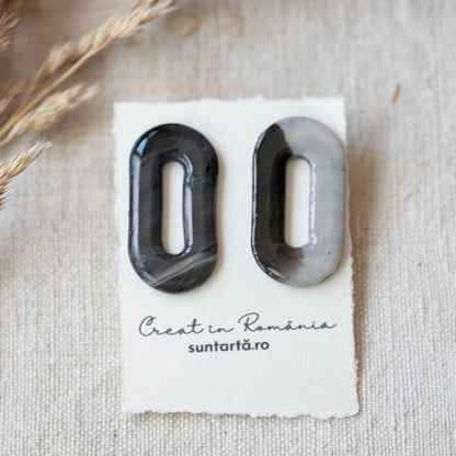 Cercei handmade statement ovali