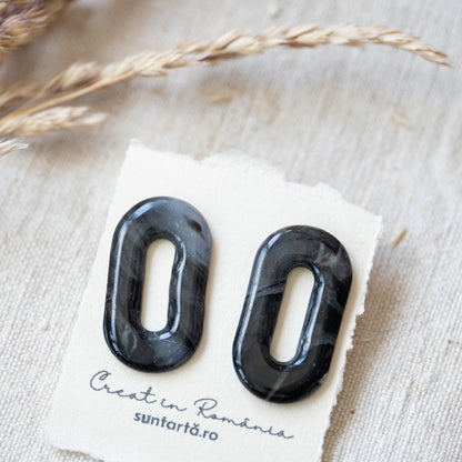Cercei handmade statement ovali