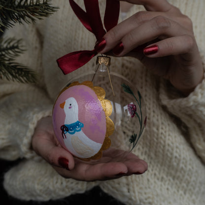 Glob de sticlă pictat manual- Silly Goose