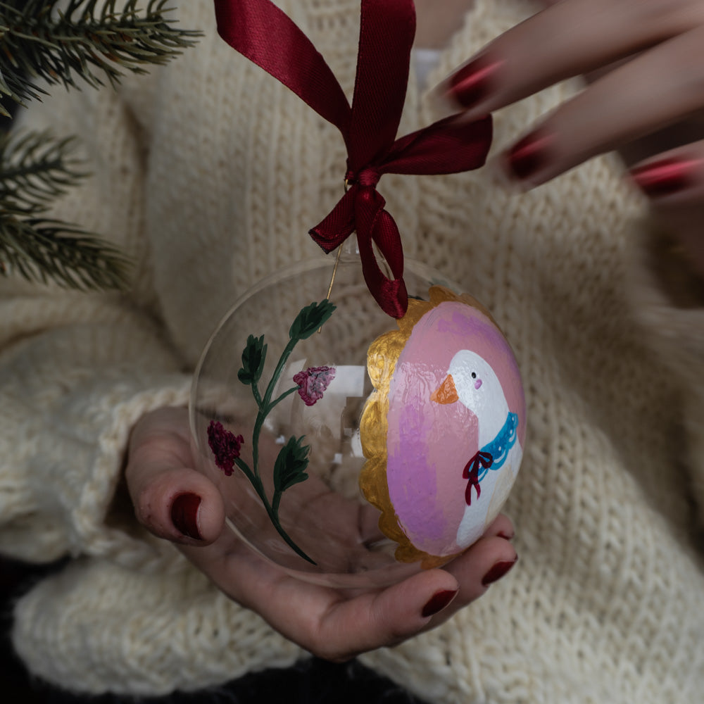Glob de sticlă pictat manual- Silly Goose