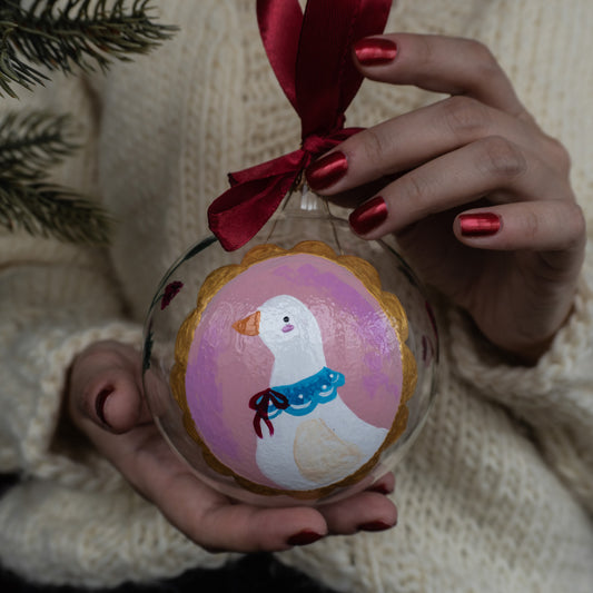 Glob de sticlă pictat manual- Silly Goose
