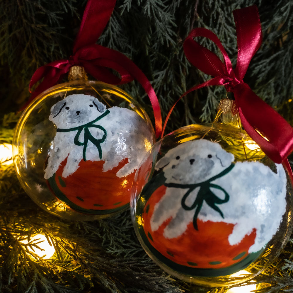 Glob de sticlă pictat manual- Cățeluș