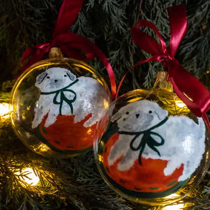 Glob de sticlă pictat manual- Cățeluș