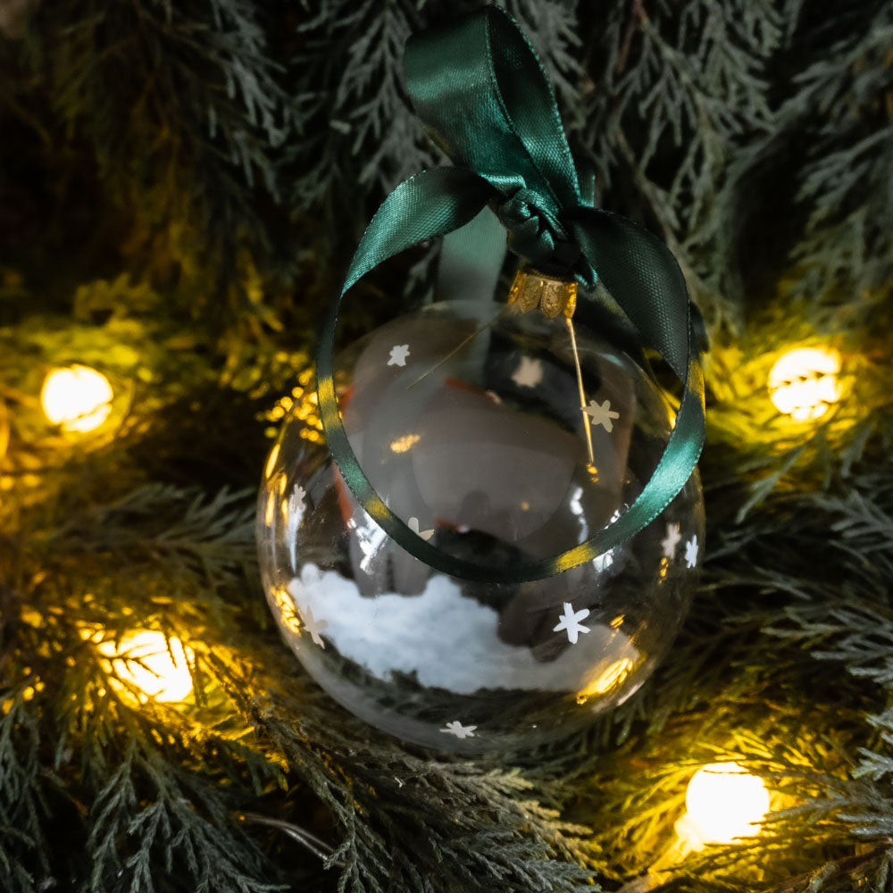 Glob de sticlă pictat manual- Pisică cu pulover