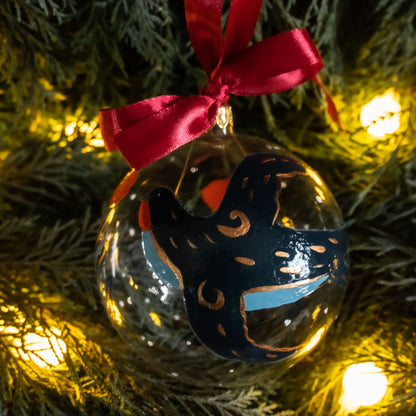 Glob de sticlă pictat manual-Rândunică