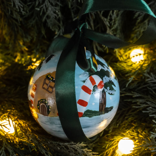 Glob de sticlă pictat manual- Pădurea de turtă dulce