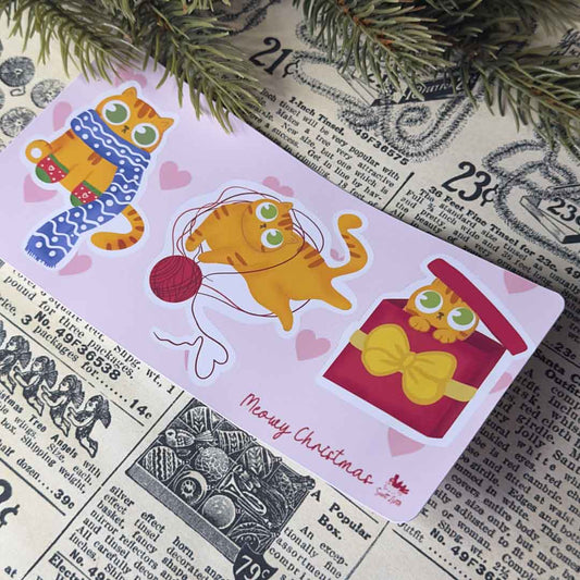 Sticker Sheet-  Meowy Christmas - Sunt Artă