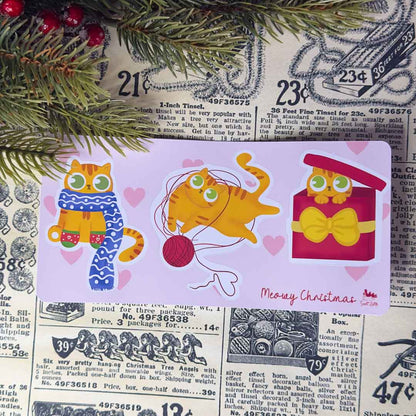 Sticker Sheet-  Meowy Christmas - Sunt Artă