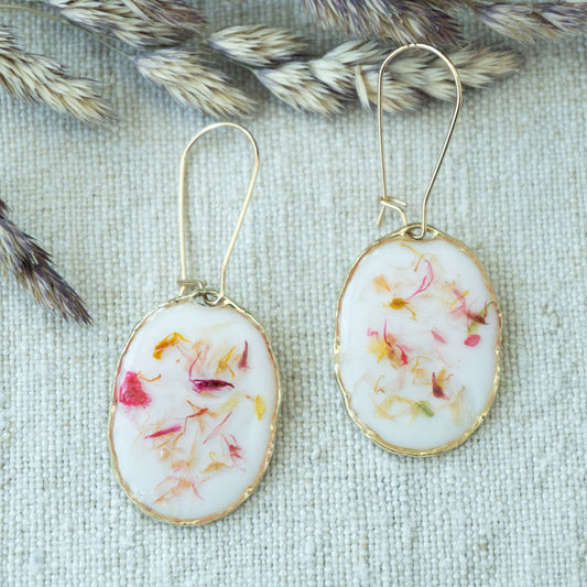 Cercei handmade cu flori confetti #2