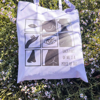 Tote bag Pieces of Me - Sunt Artă